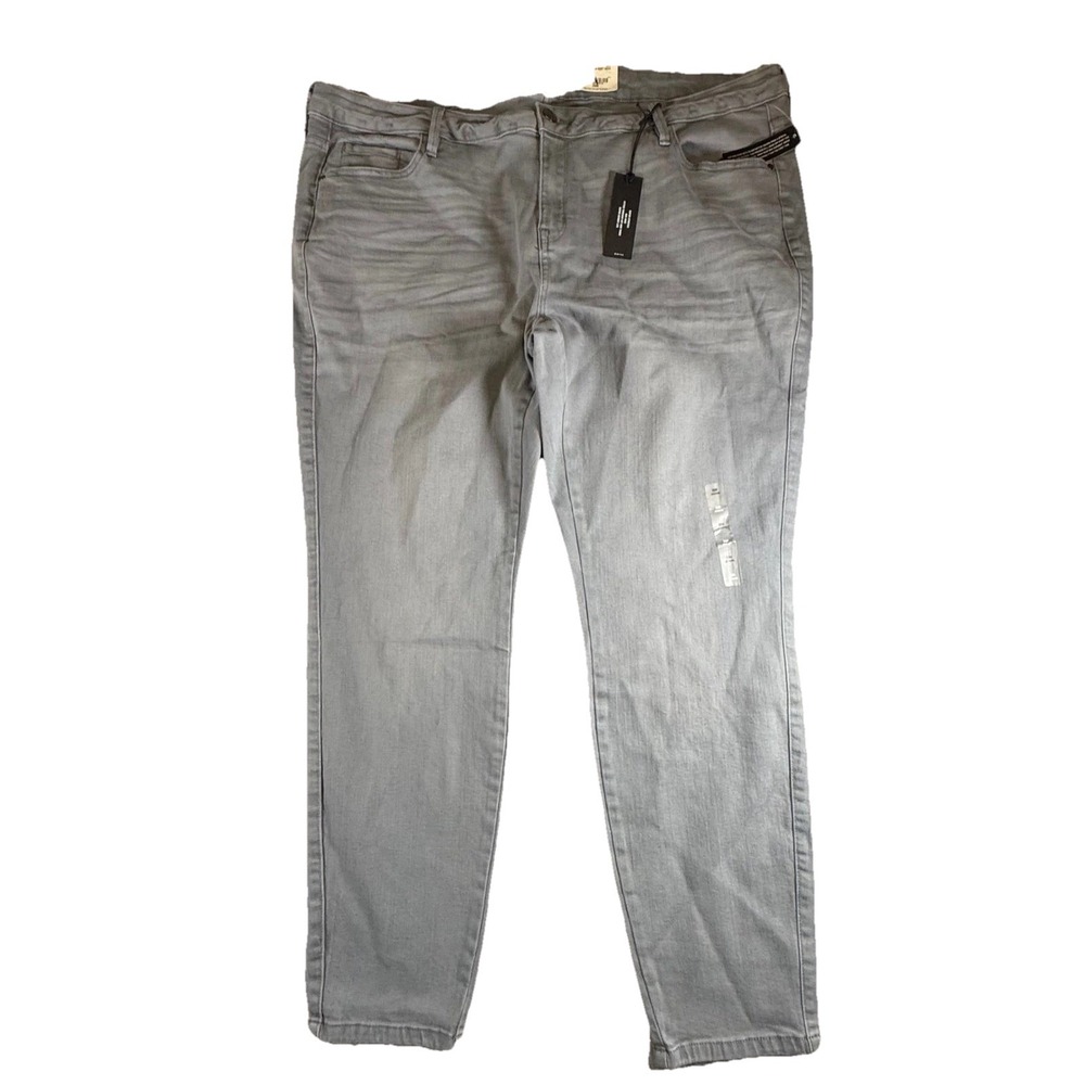 JCPenney Jeggings 20W Washed Grey Super Stretch Mid-Rise Super Skinny Leg Fitted